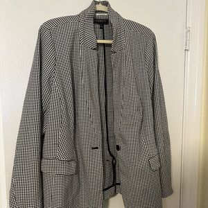 Lane Bryant Black and White Houndstooth Blazer